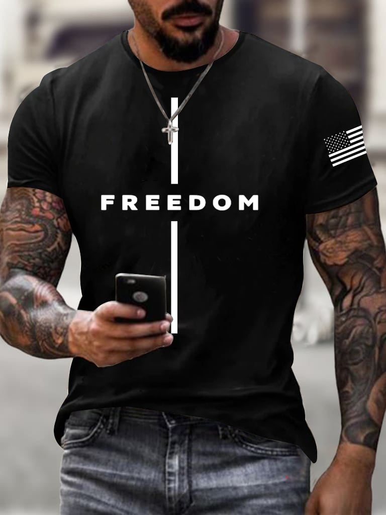 Men's freedom flag Print T-Shirt
