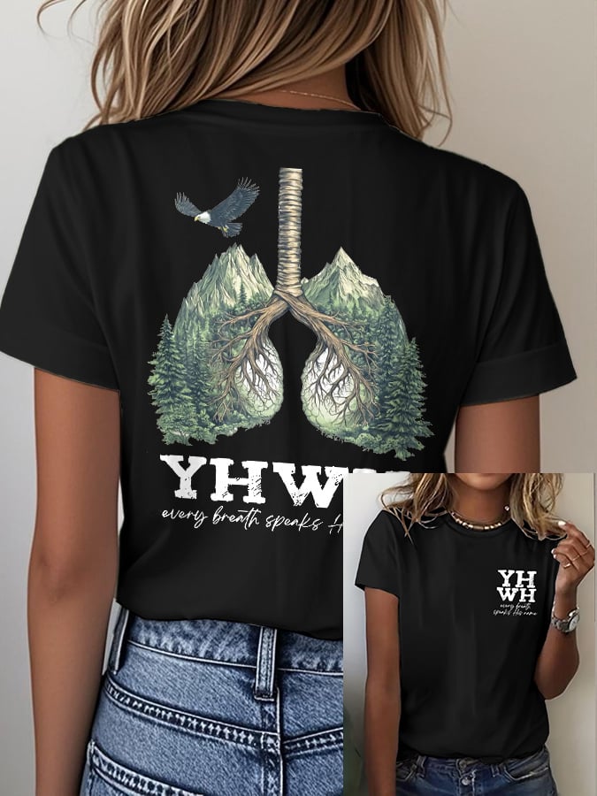 Women's Casual Retro Faith Print T-Shirt