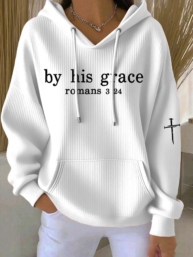 Women'S By His Grace Printed Hoodie Sweatshirt