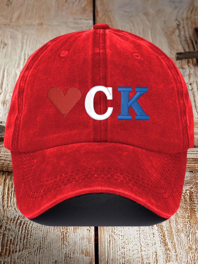 Retro Love KC Print Baseball Cap