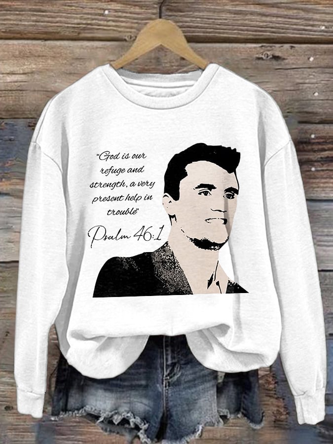 Retro God Is Our Refuge And Strength, A Very Present Help In Trouble Psalm 46:1 Print Sweatshirt