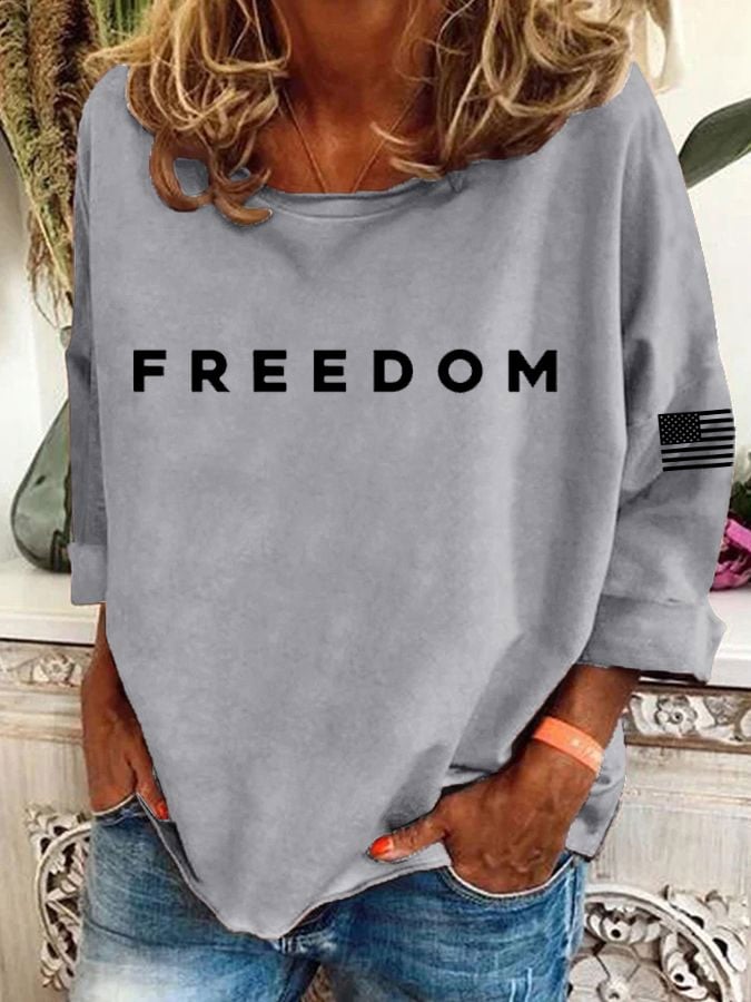 Women's Freedom Print Casual Sweatshirt