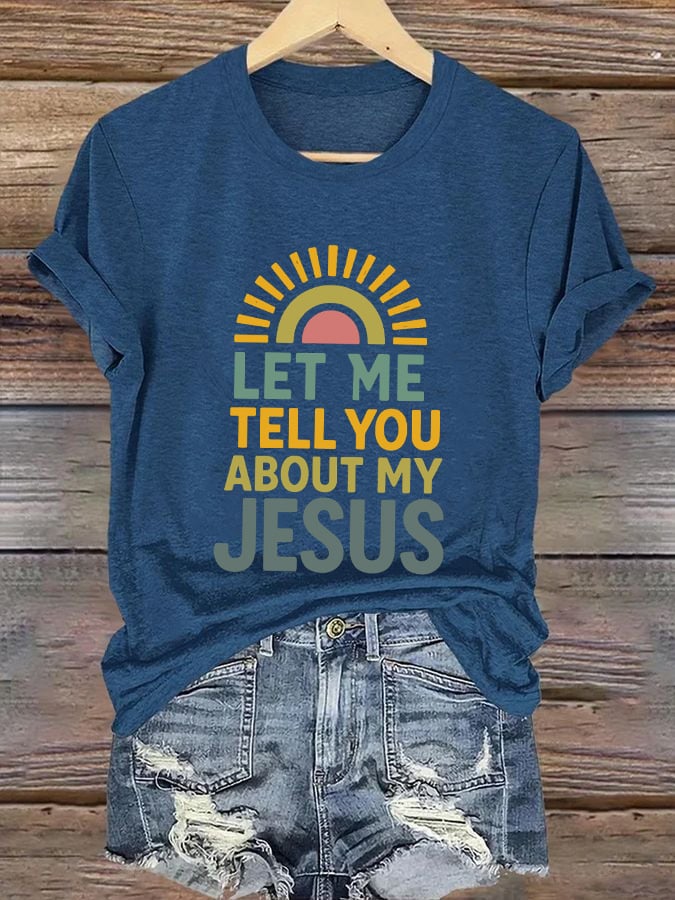 Women's Casual Christian Faith Graphic Printed Round Neck Short Sleeve T-Shirt