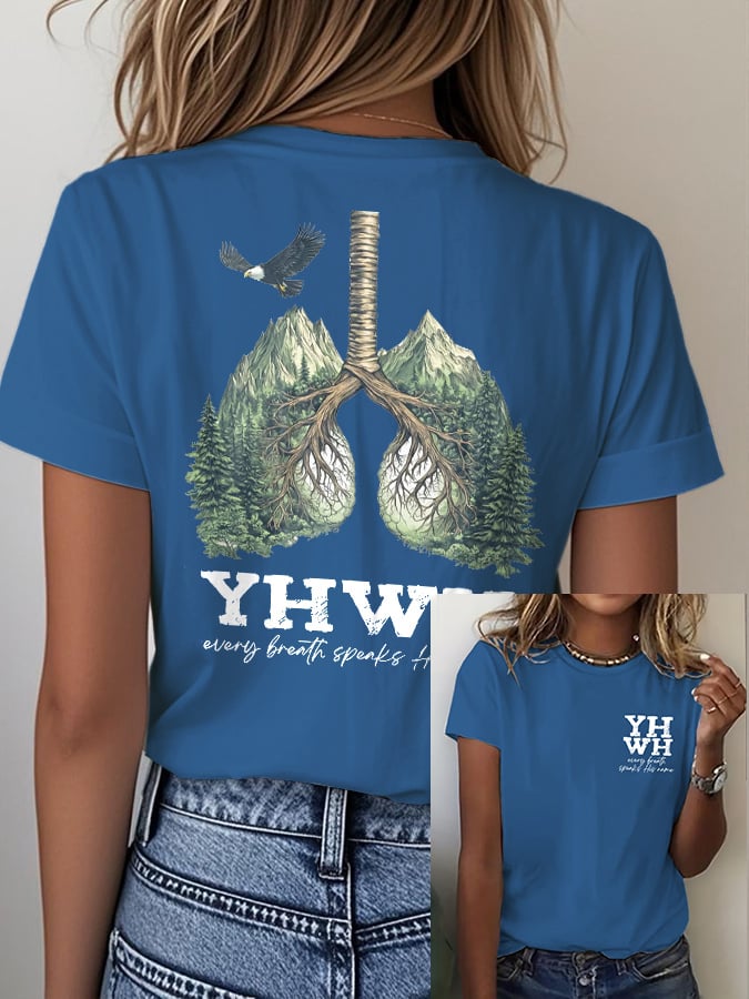 Women's Casual Retro Faith Print T-Shirt