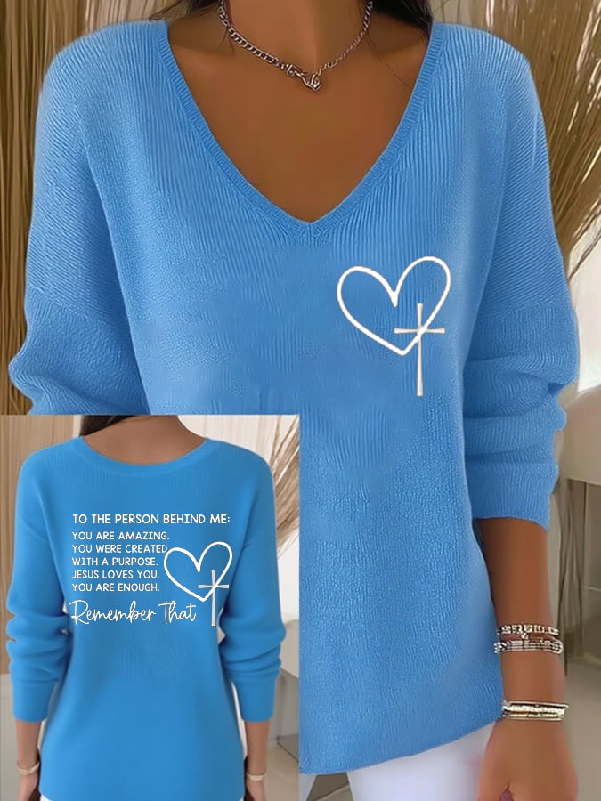 Women's Dear Person Behind Me Christian Print Casual T-Shirt