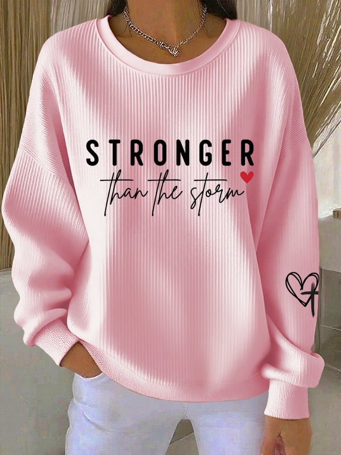 Women's Casual Faith Textured Sweatshirt