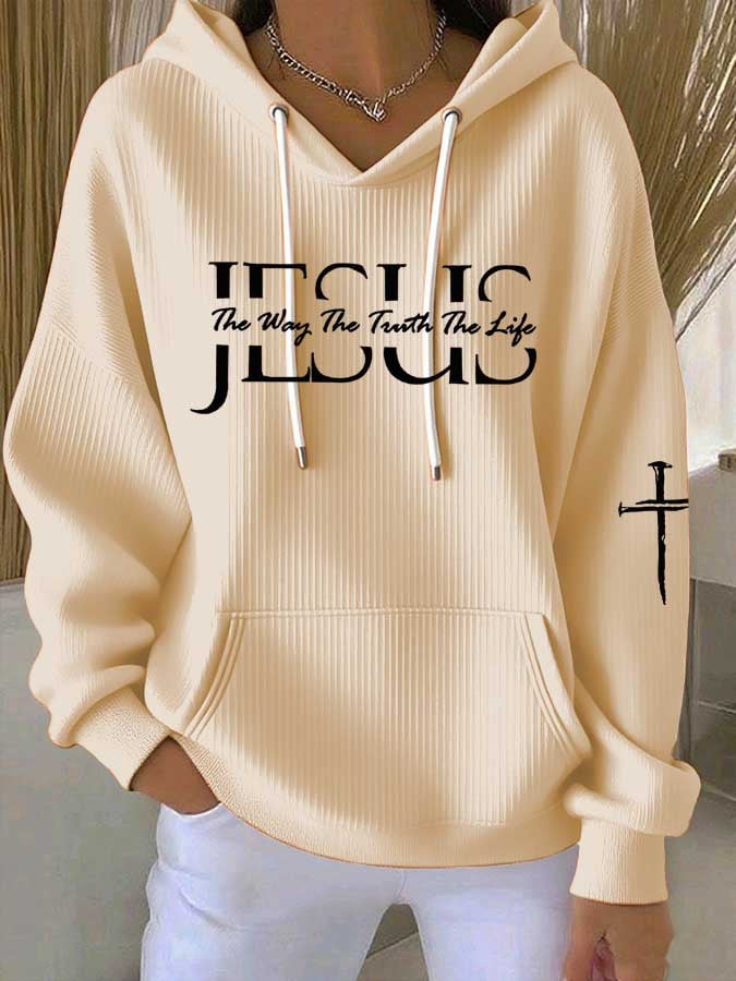 Women's Faith Print Casual Hoodie