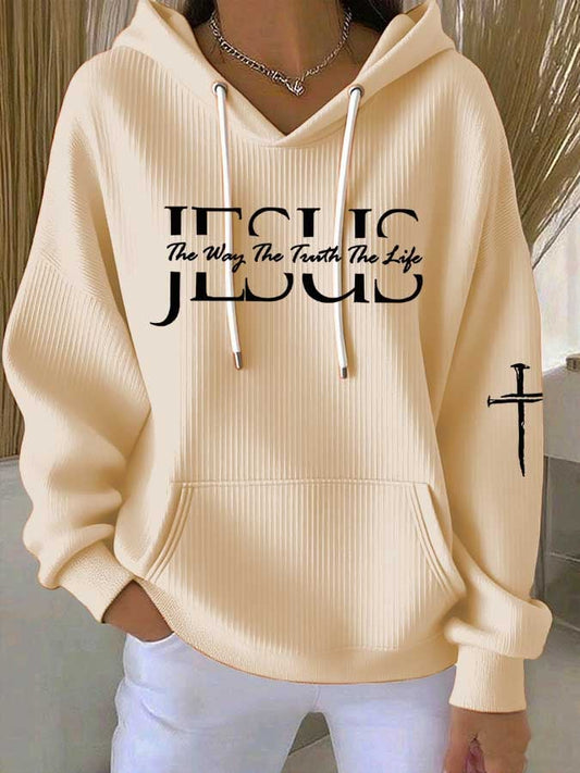 Women's Faith Print Casual Hoodie