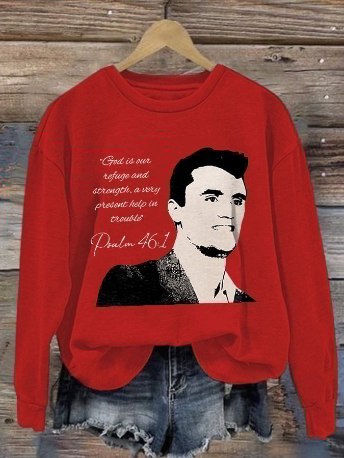 Retro God Is Our Refuge And Strength, A Very Present Help In Trouble Psalm 46:1 Print Sweatshirt