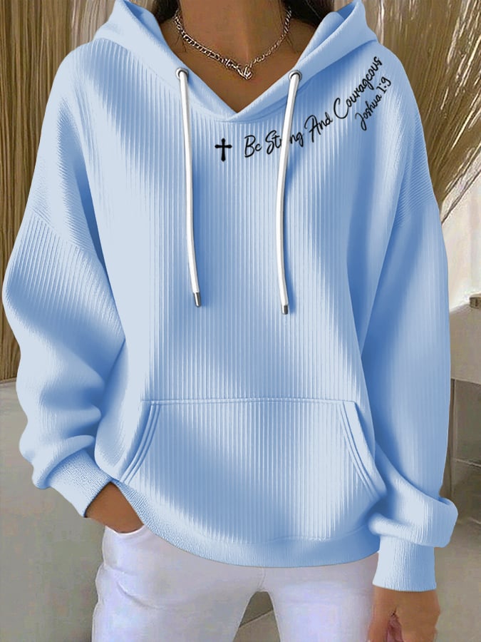 Women's Casual Faith  Textured Hoodie