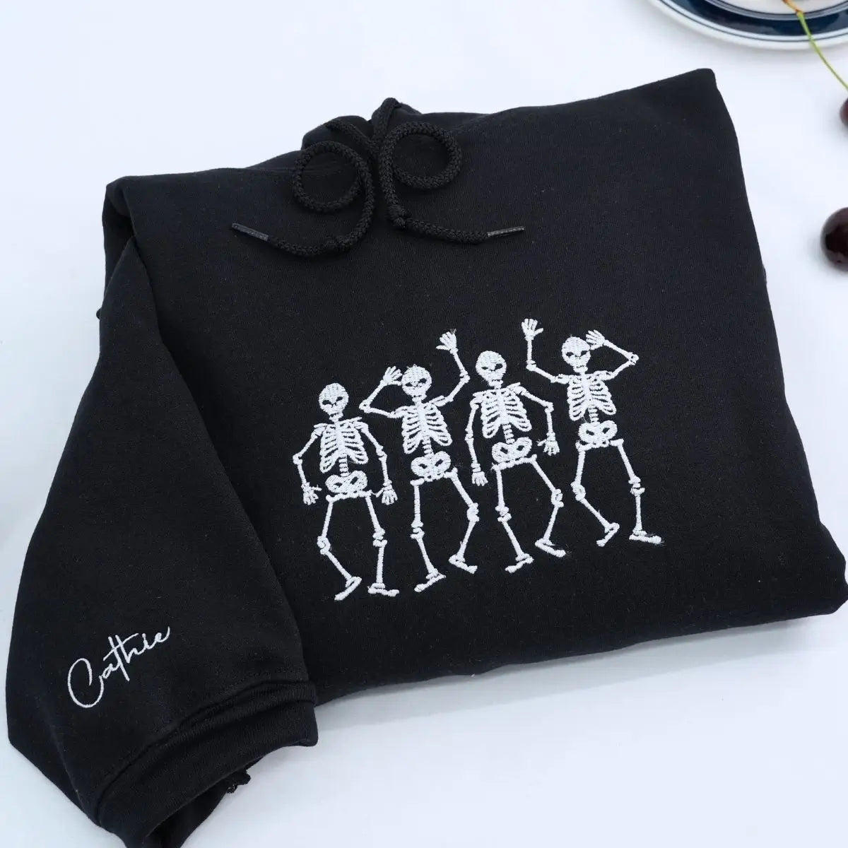 Embroidered Dancing Skeletons Sweatshirt