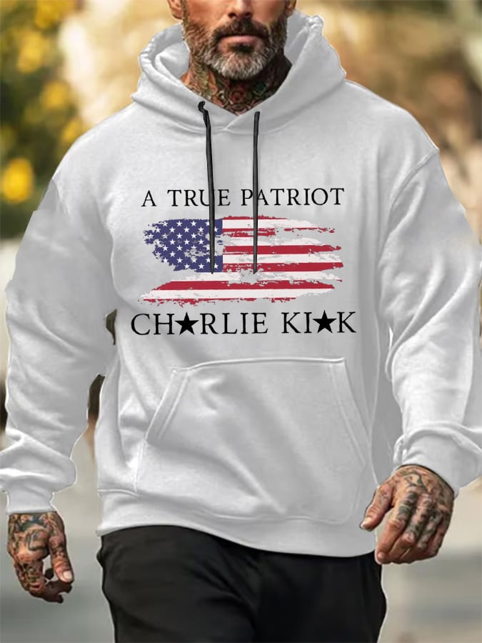 Men's Freedom American Flag Print Casuasl Hoodie