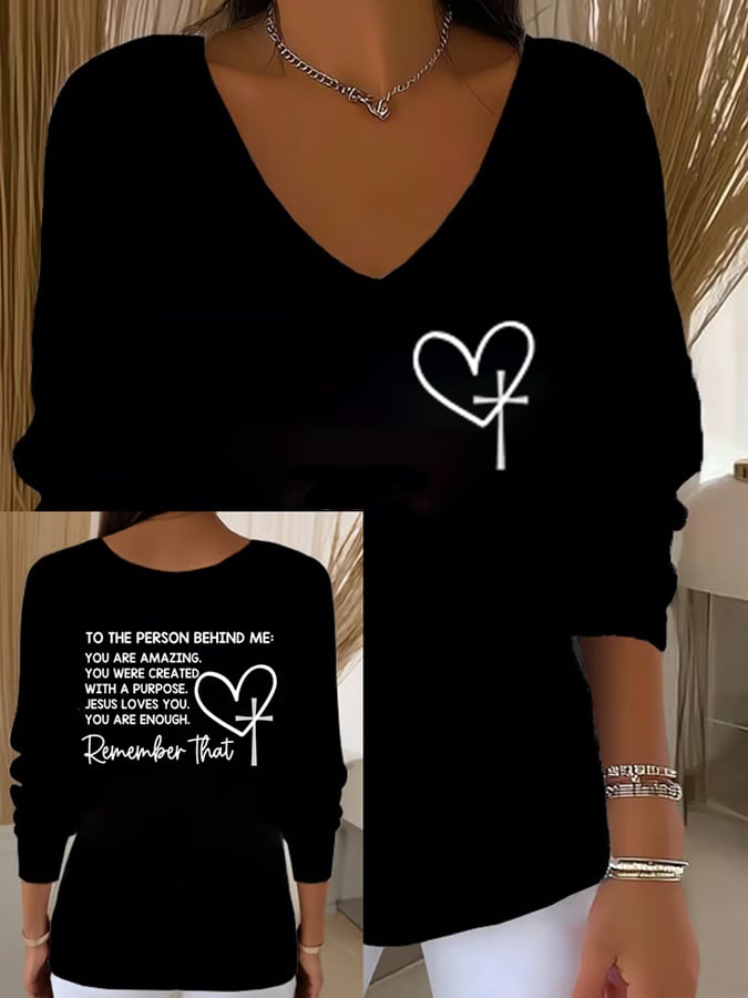 Women's Dear Person Behind Me Christian Print Casual T-Shirt