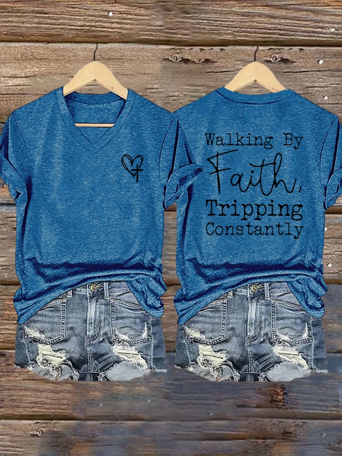 Women's Faith Cross Print T-Shirt