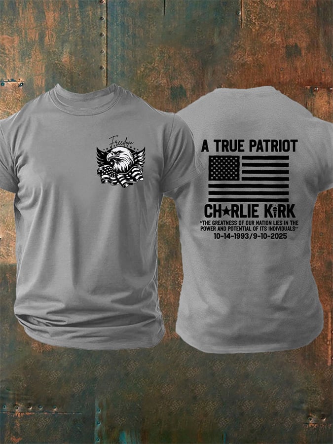 Men's A True Patriot Print short-sleeved T-shirt