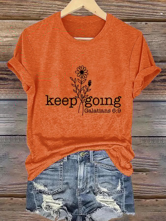 Women's Casual Christian Faith Graphic Printed Round Neck Short Sleeve T-Shirt