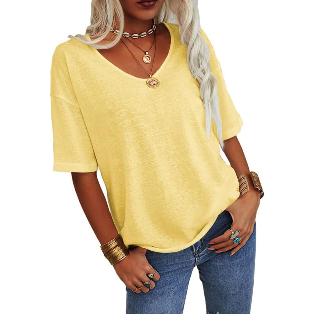 ✨Women's Solid Color V-Neck T-shirt [On Sale & Quick Ship!]