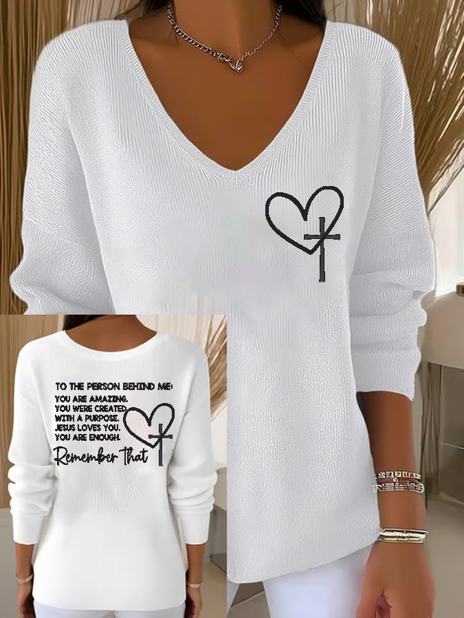 Women's Dear Person Behind Me Christian Print Casual T-Shirt